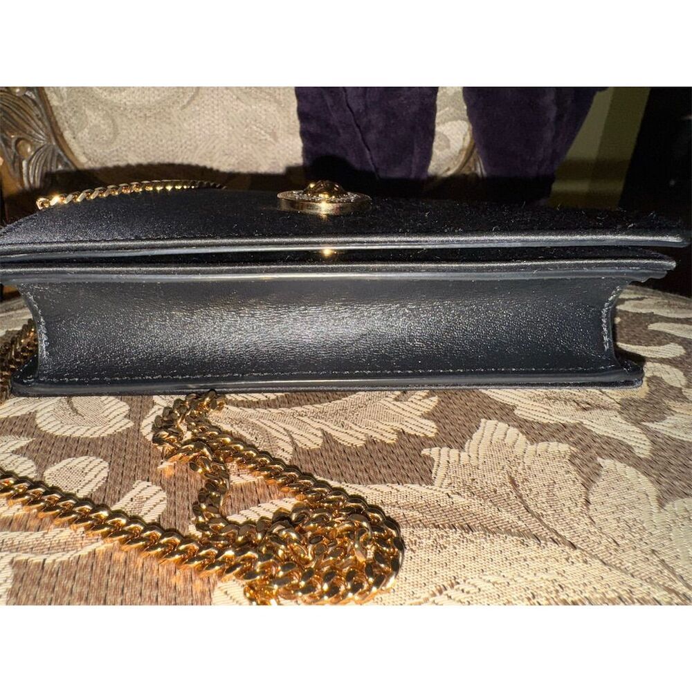 Versace Women's Black Silk Clutch Crossbody Bag with Medusa Emblem - Picture 9 of 14
